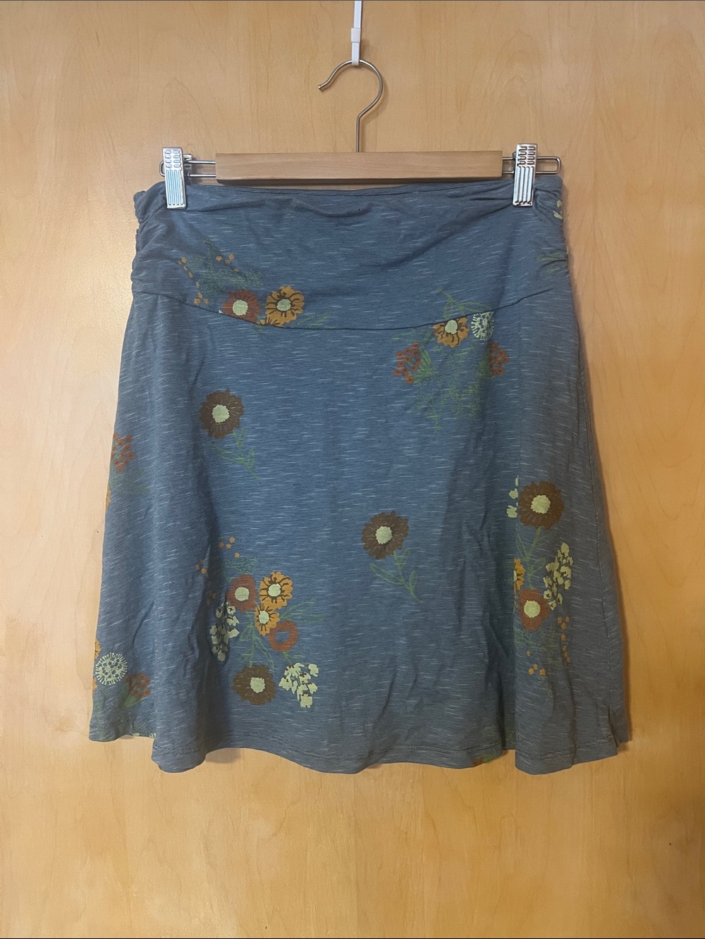 Toad & Co Women's Floral A-Line Skirt - Slate Blue